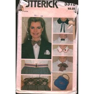 Vintage Butterick 3378 Sewing Pattern 1980s Misses Accessory Package Bow Tie FF